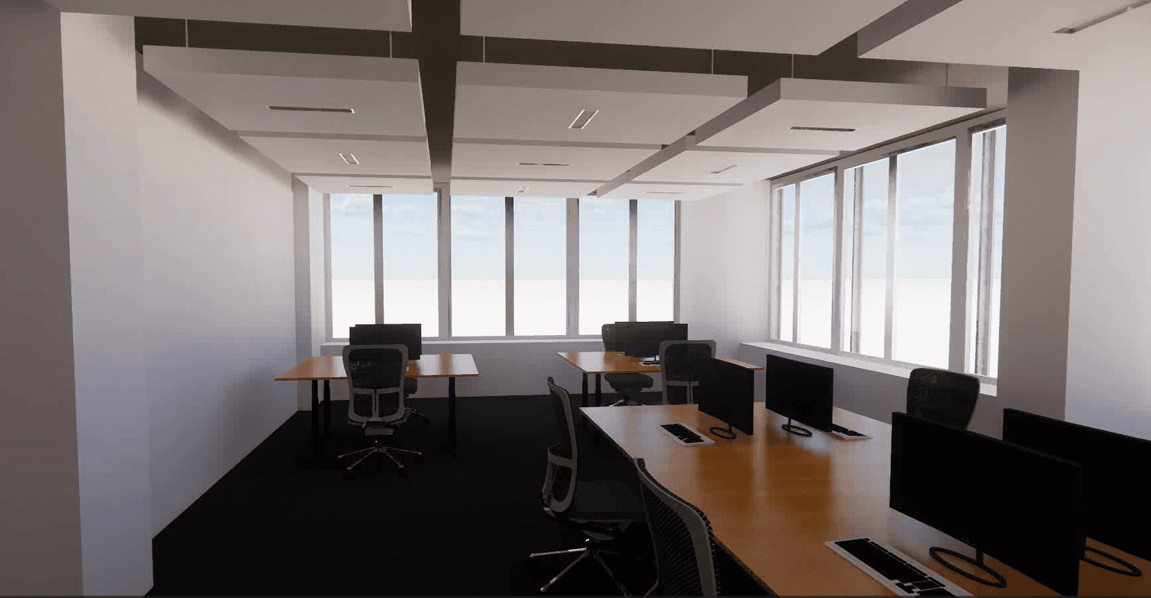 3D-weergave uit het BIM van een binnenruimte